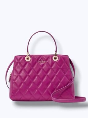 Kate Spade Baja Rose Pink Carey Quilted Sullivan Satchel Crossbody Bag